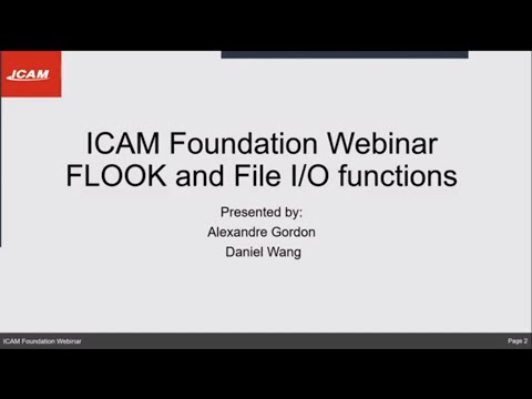 ICAM Foundation Webinar VII: Learn how to use FLOOK look-ahead function