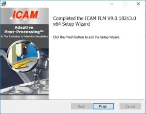 icam license install finish