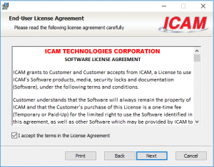 icam license install agreement