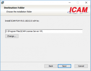 icam license install folder destination