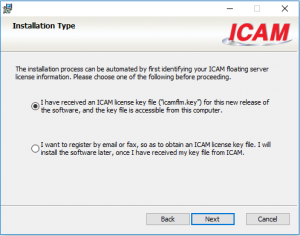icam license install option