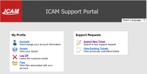 icam customer portal submit ticket